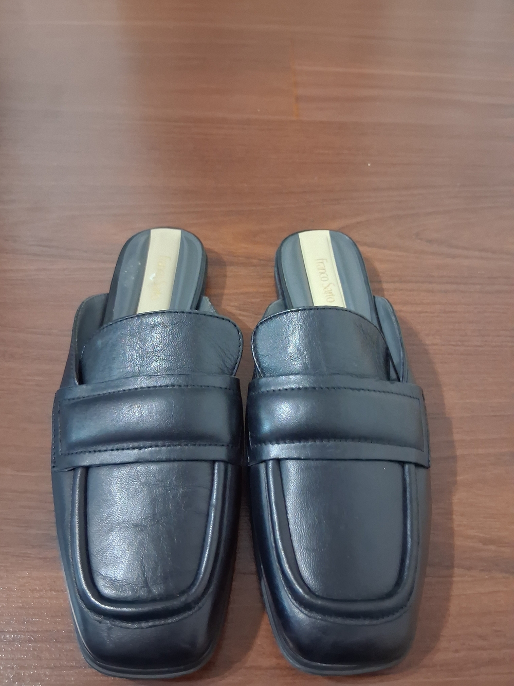 Franco Sarto Black Leather Slip-On Loafers